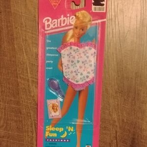 Barbie Sleep 'N Fun Doll in Pink and Blue Packaging